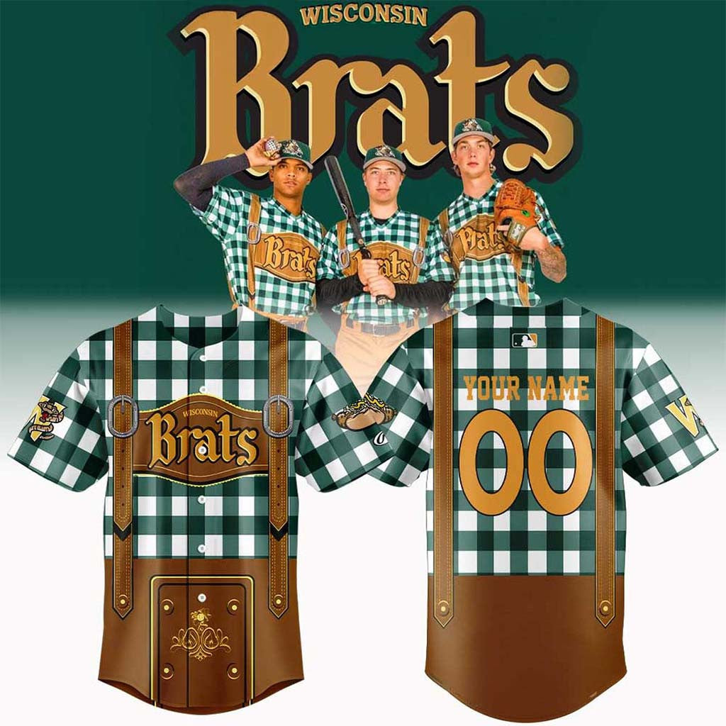 Personalized Wisconsin Brats Rawlings Replica Jersey 2026 Wisconsin Brats Merch Fan Gifts - Merchluma
