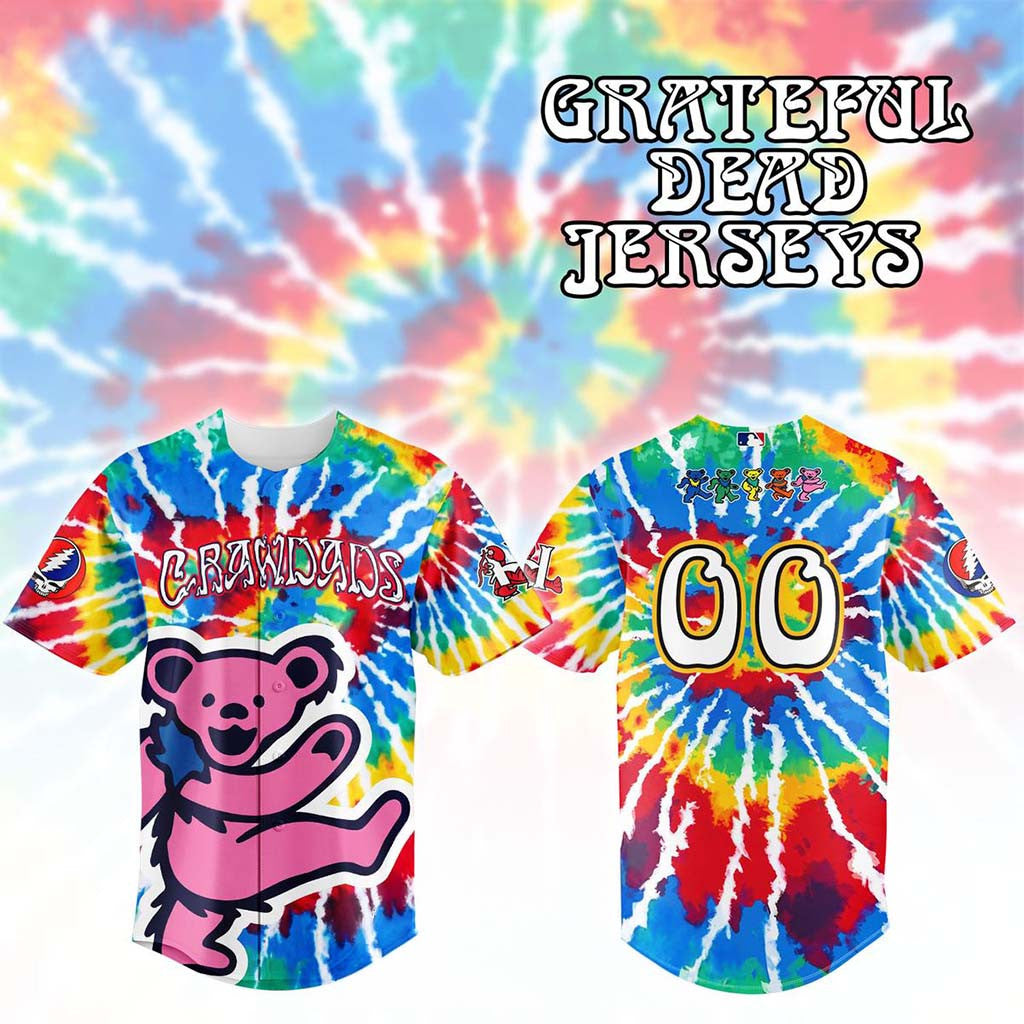 Personalized Hickory Crawdads Grateful Dead Night 2026 Baseball Jersey Hickory Crawdads Merch - Merchluma