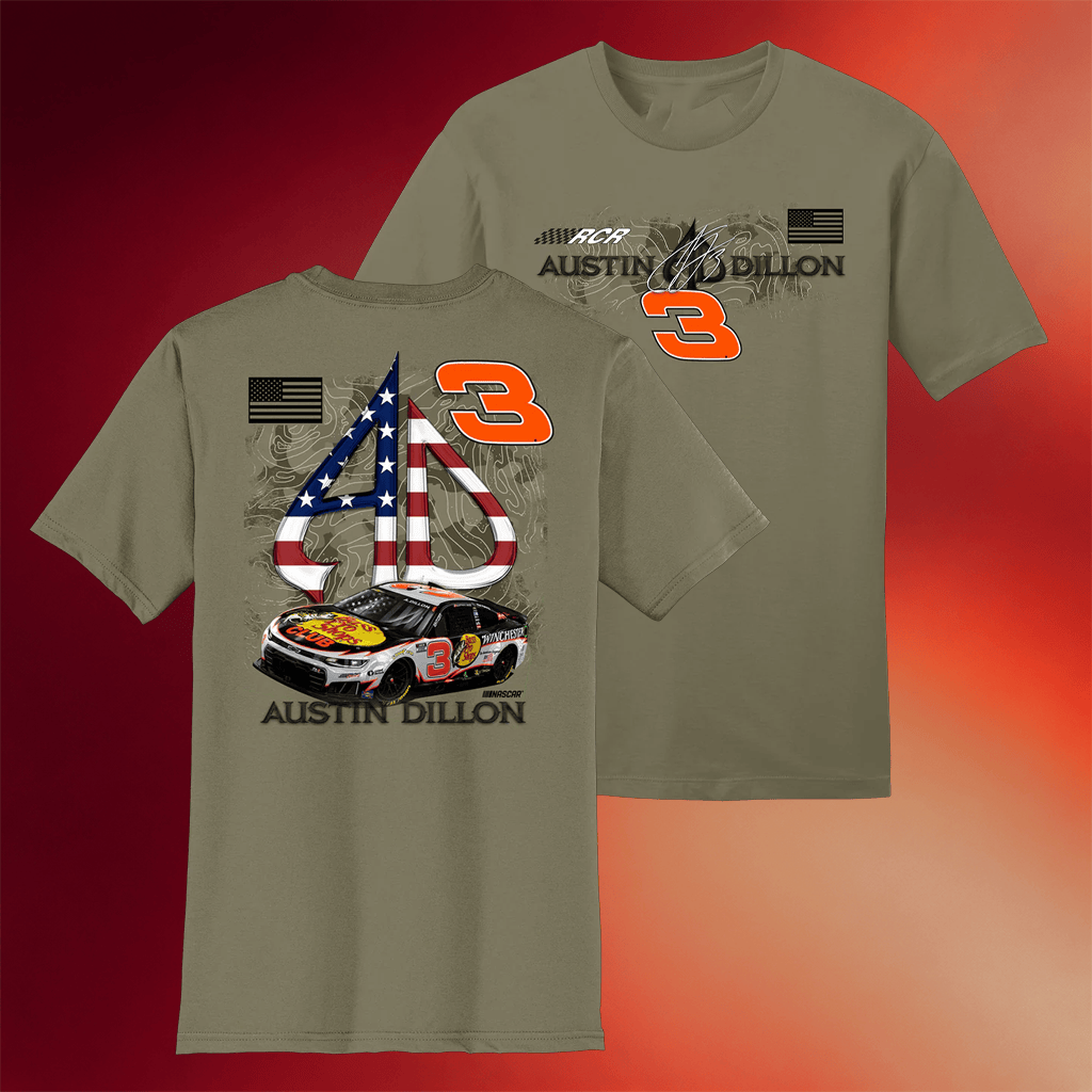 Rcrracing Merch 2026 Austin Dillon 2026 Bass Pro Shops Winchester Brown Patriotic T-Shirt - Merchluma