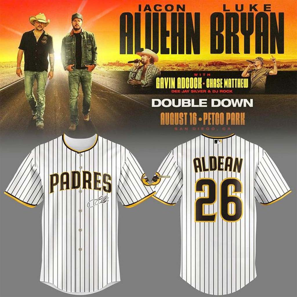San Diego Padres X Jason Aldean Double Town Tour 2026 Jersey SD Padres Merch Best Fan Gifts - Merchluma