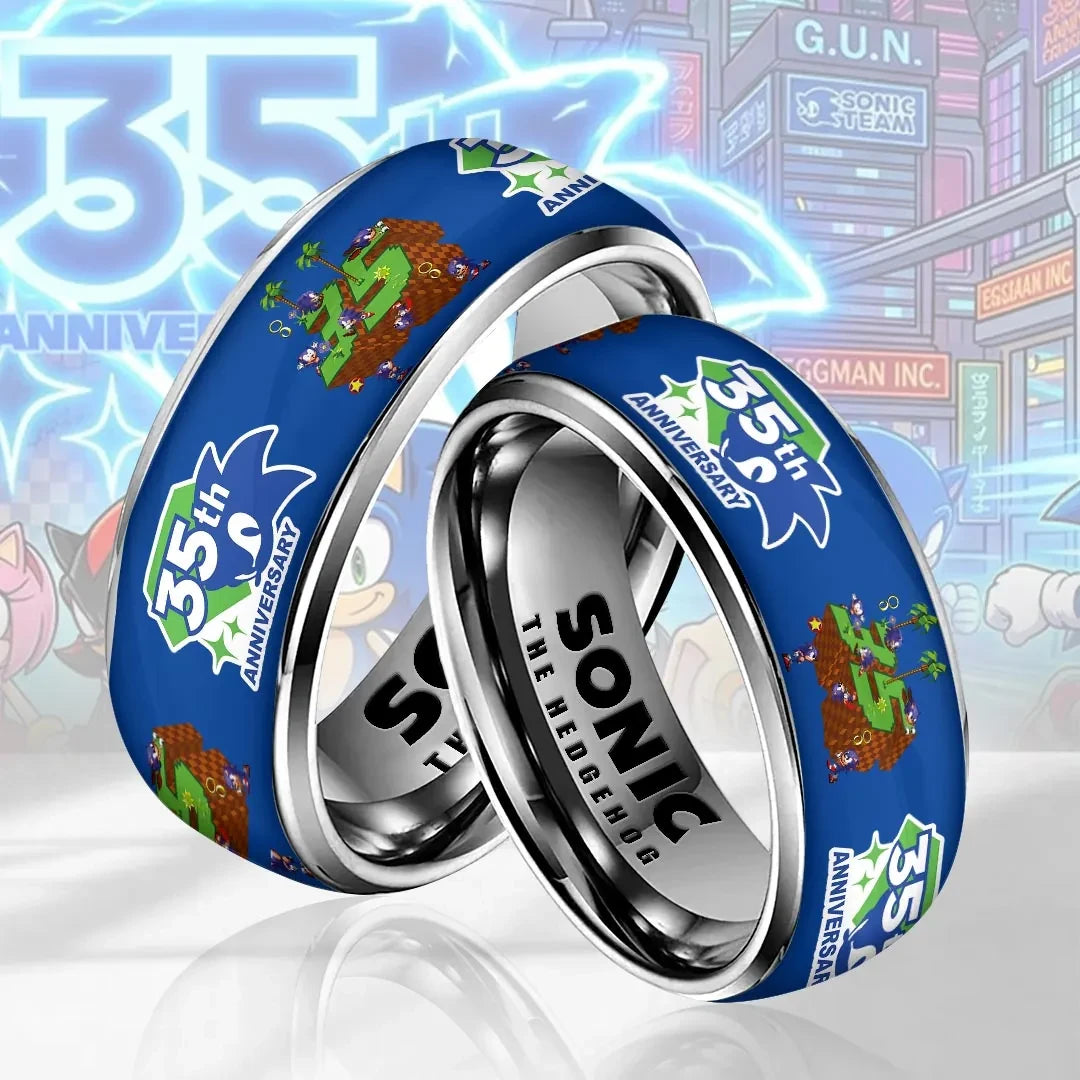 Sonic The Hedgehog 35th Anniversary Ring 2026 Sonic The Hedgehog Merchandise Gift For BFF - Merchluma