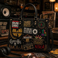 90S Hip Hop Legends Logo Graphic Women Leather Handbag Vintage Rap Music Band Bag Fan Gifts - Merchluma