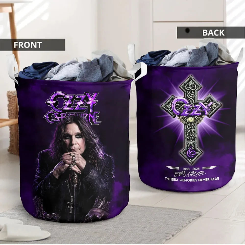 Ozzy Osbourne The Best Memories Never Fade Laundry Basket Ozzy Osbourne Merch Home Decor - Merchluma