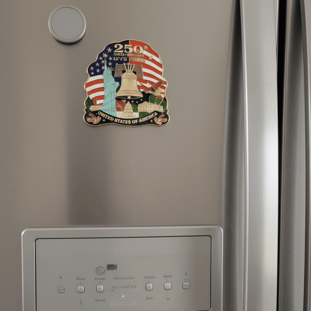 America 250th Commemorative Magnet Liberty Bell & Lady Liberty Merch Best Patriotic Gifts - Merchluma