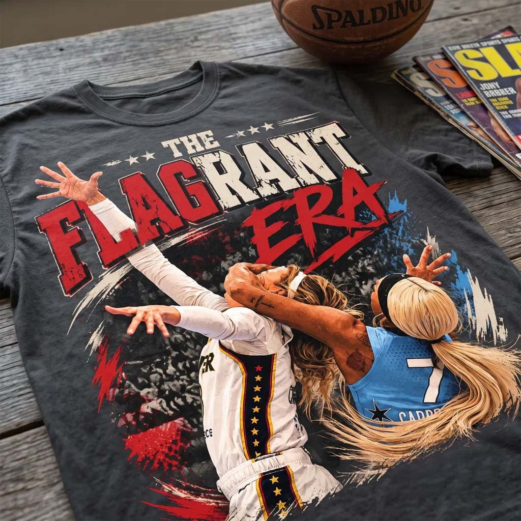 DiJonai Carrington Sophie Cunningham The Flagrant Era Women's Basketball Rivalry Shirt Fan Gear - Merchluma