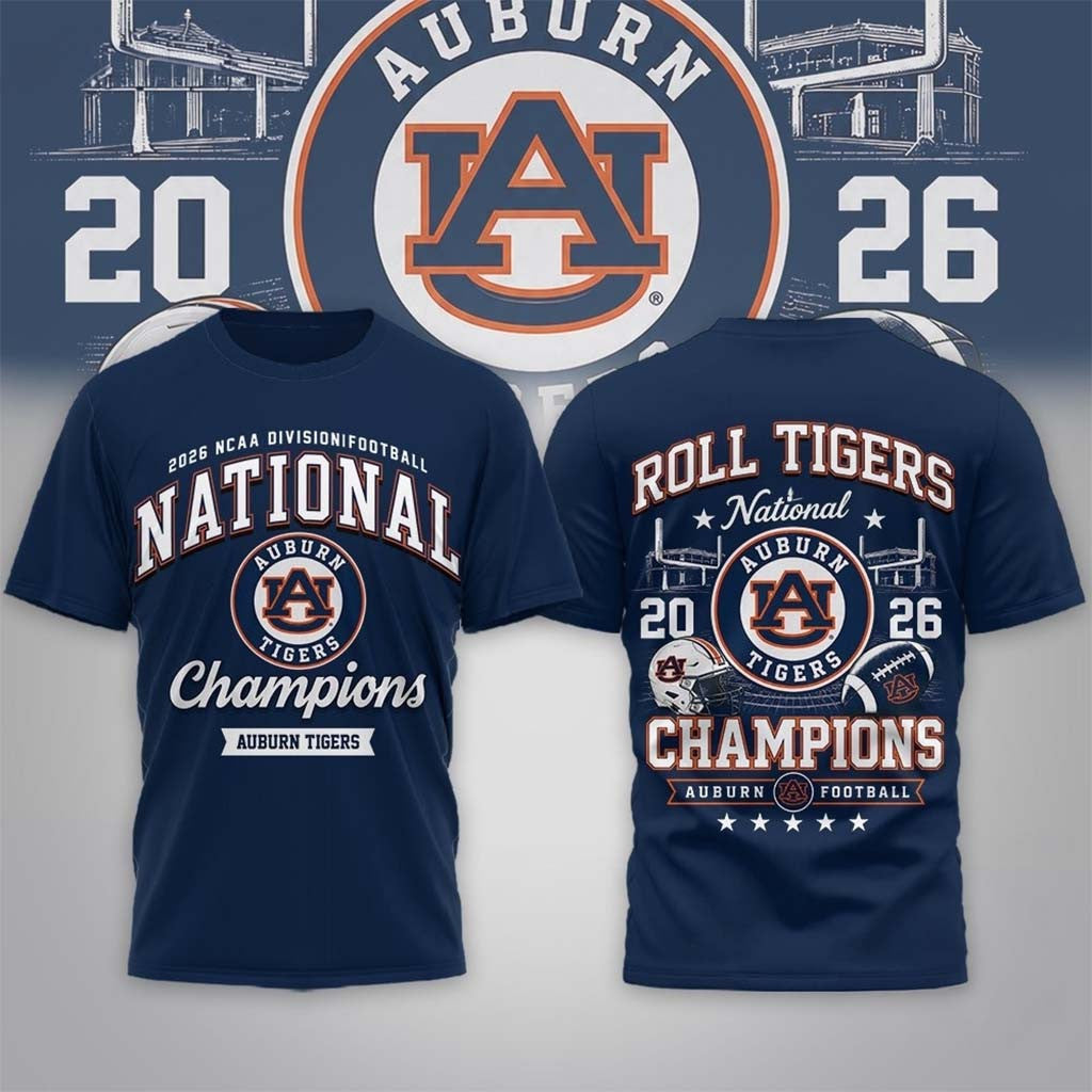 Auburn Tigers Road to Glory 2026 Football Champions Shirt Auburn Tigers Merch Friends Gifts - Merchluma