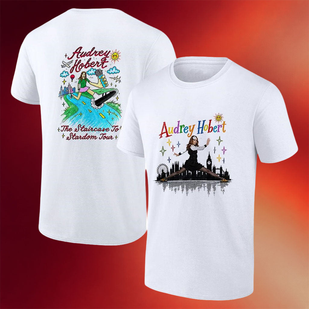 Audrey Hobert Merch 2026 The Staircase To Stardom Tour Art Graphic Shirt Gift for Music Fans - Merchluma
