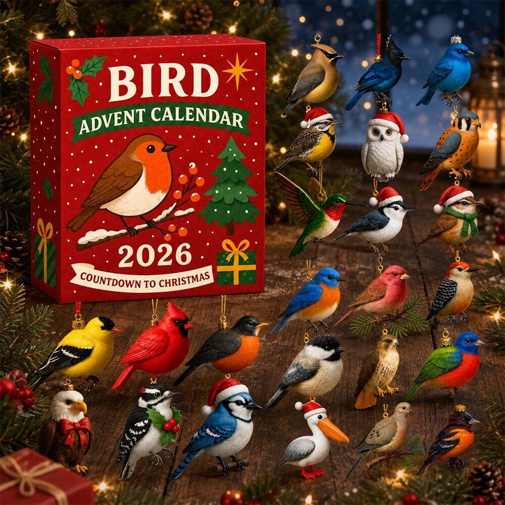 2026 Bird Advent Calendar Christmas Countdown Ornaments Bird Lovers Xmas Tree Decorations - Merchluma