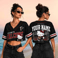 Custom Atlanta Falcons x Hello Kitty Crop Baseball Jersey Falcons Merch Gifts For Football Fan - Merchluma