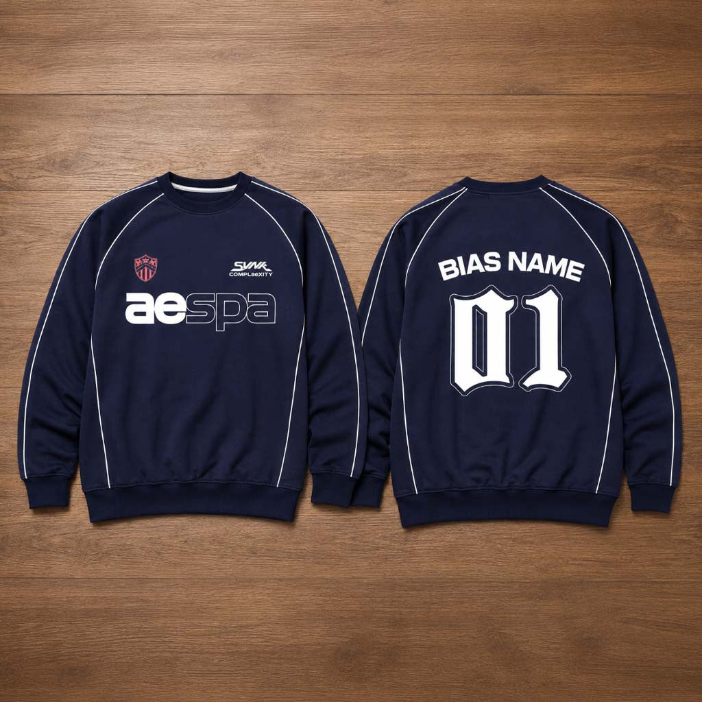 Custom Bias Name and Number 2026-27 Aespa Live Tour SYNK COMPLaeXITY Sweatshirt - Merchluma