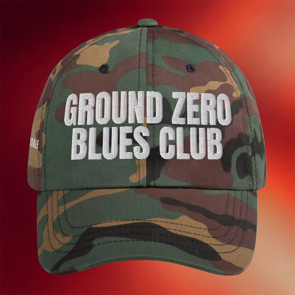 Ground Zero Blues Club Merch 2026 GZBC Clarksdale Camo Hat Embroidered Gift For Dad - Merchluma