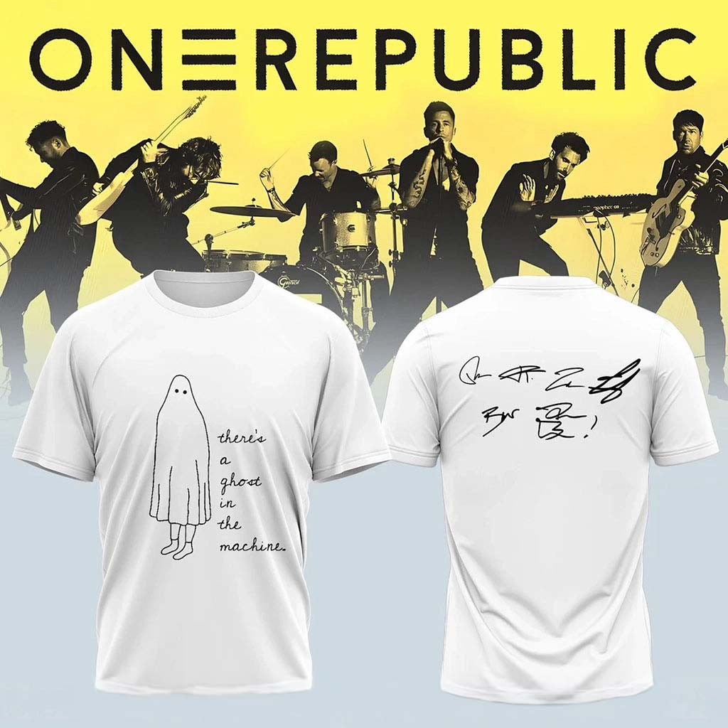 OneRepublic Merch 2026 There's A Ghost In The Machine T-Shirt Signed Shirt Gift For Band Fans - Merchluma
