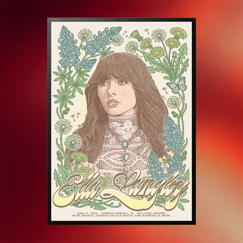 Ella Langley Merch 2026 Hilliard Center 2026 Corpus Christi Texas August 14th Poster Decor - Merchluma