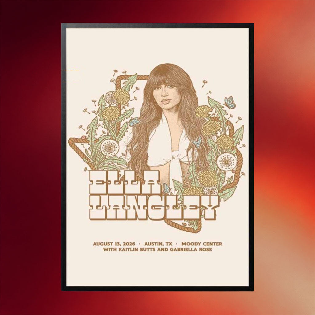 Ella Langley Merch 2026 Moody Center Tour Austin Texas August 13th Poster Wall Art Decor - Merchluma