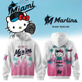 Hello Kitty X Miami Marlins 2026 Hoodie Miami Marlins Merch Cute Gifts For Baseball Fans - Merchluma