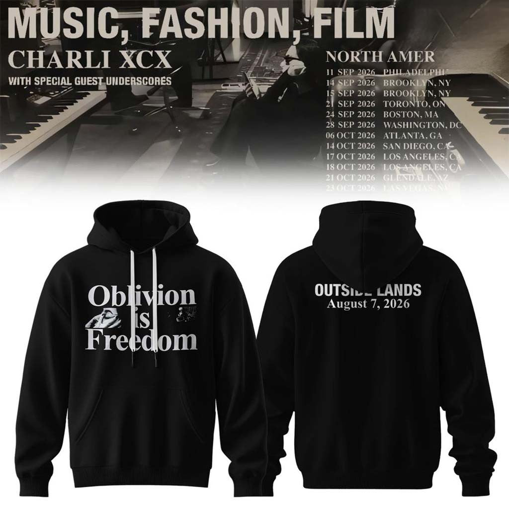 Charli XCX Music Fashion Film 2026 Tour Hoodie Oblivion Is Freedom Hoodie Charli XCX Merch - Merchluma