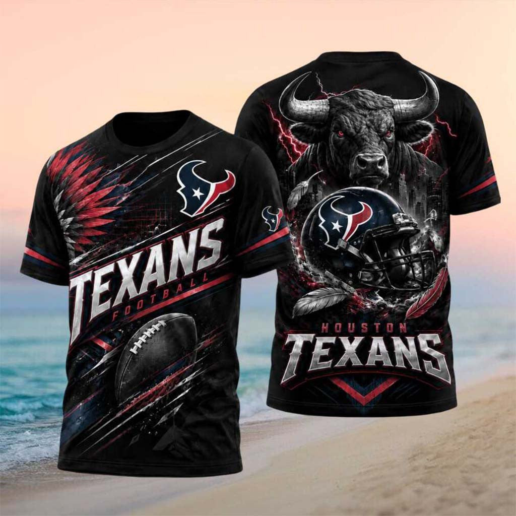 Houston Texans Football Fierce Bull Helmet Sports Shirt Houston Texans Merch Gift For Fans - Merchluma