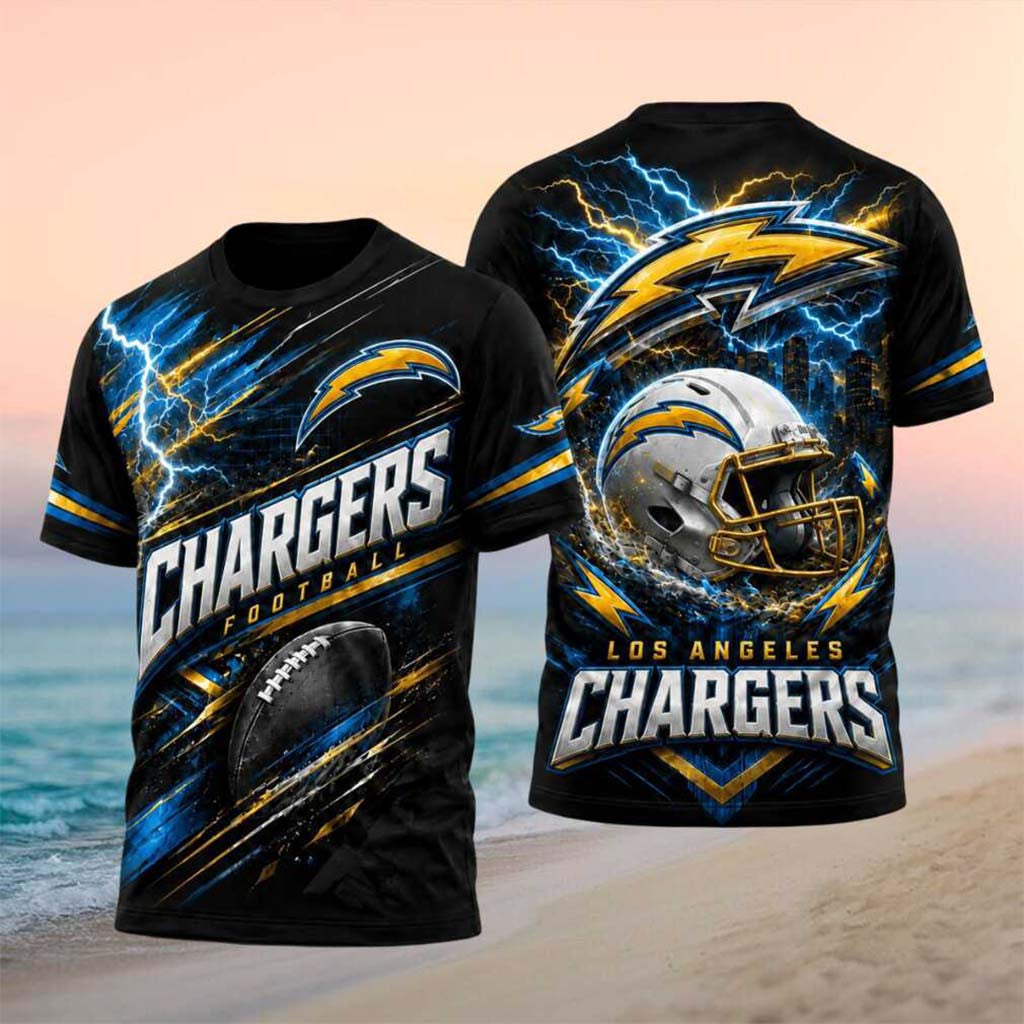 Los Angeles Chargers Lightning Bolt Helmet Football Graphic Shirt LA Chargers Merch Fan Gifts - Merchluma