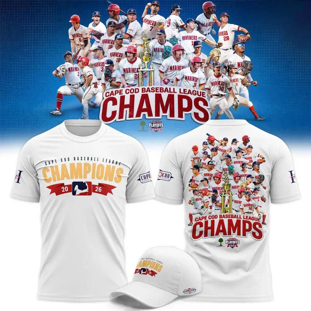 Harwich Mariners Merch 2026 Cape Cod Baseball League Champions T-Shirt Baseball Fan Gift Ideas - Merchluma