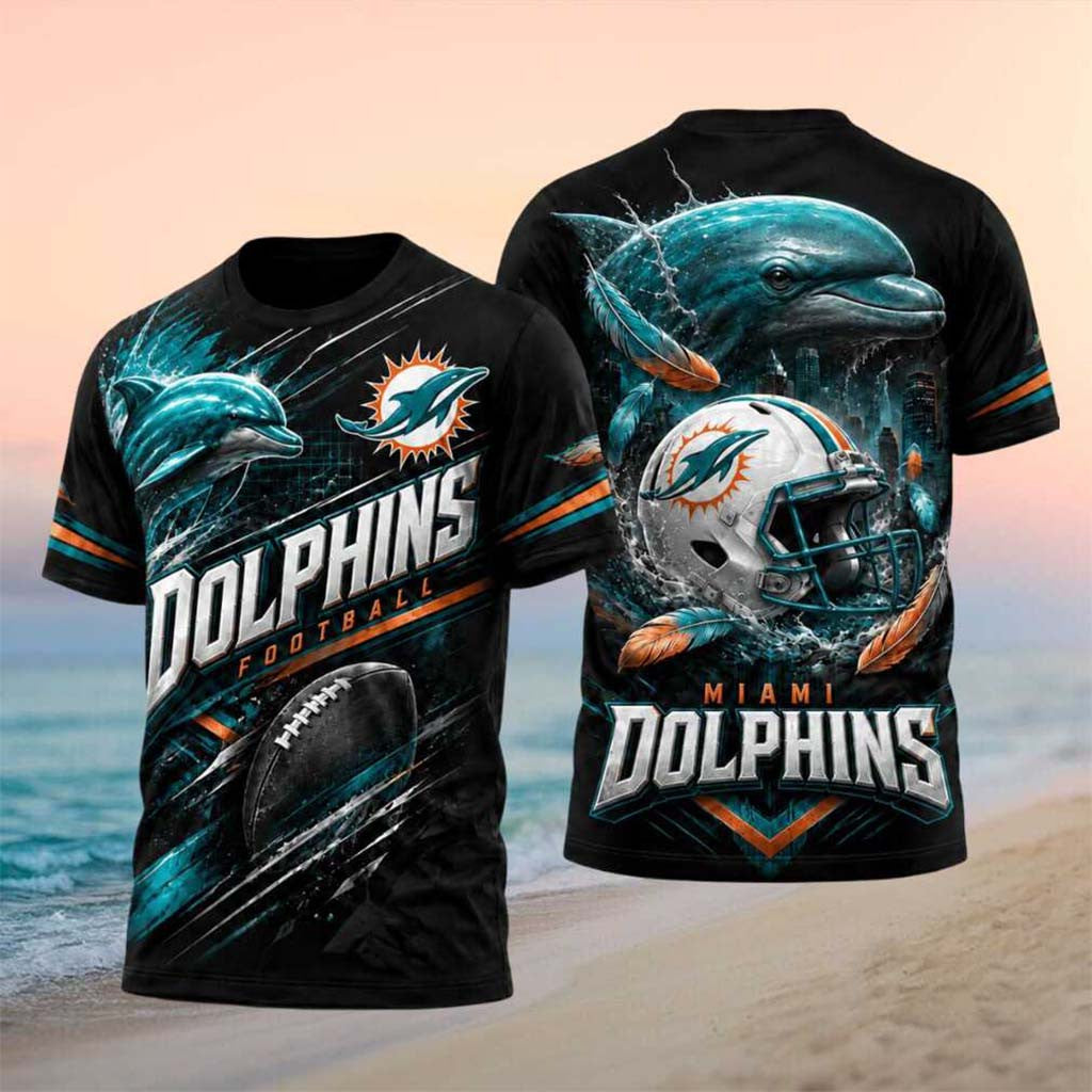 Miami Dolphins Football Aquatic Dolphin Helmet Shirt Miami Dolphins Merch Gift For Football Fan - Merchluma