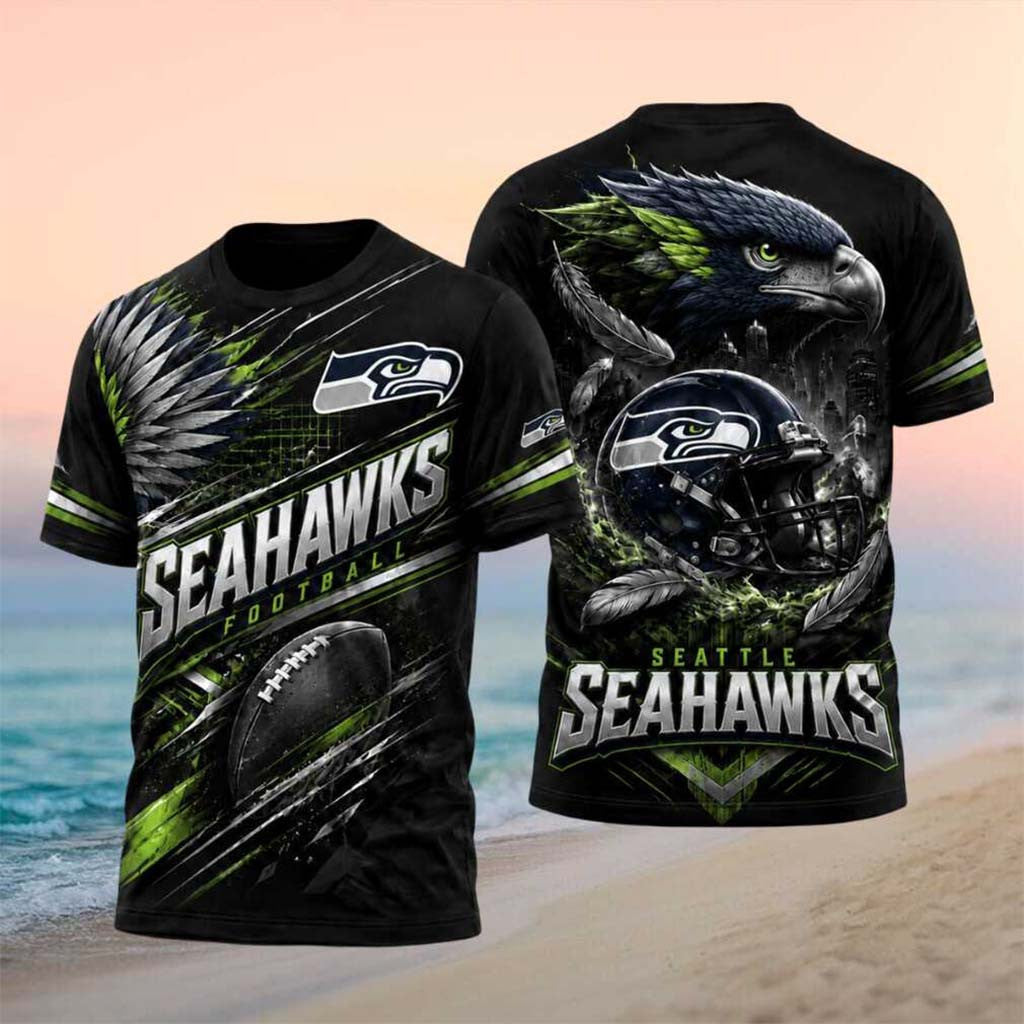 Seattle Seahawks Football Fierce Hawk Helmet Shirt Seattle Seahawks Merch Gift For Fans - Merchluma