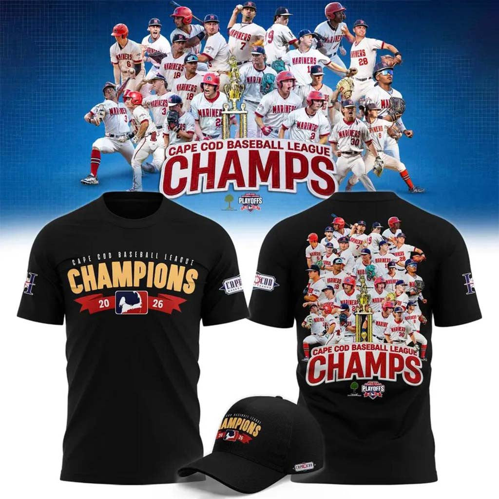 Harwich Mariners Merch 2026 Cape Cod Baseball League Champions T-Shirt Gifts For Baseball Fans - Merchluma