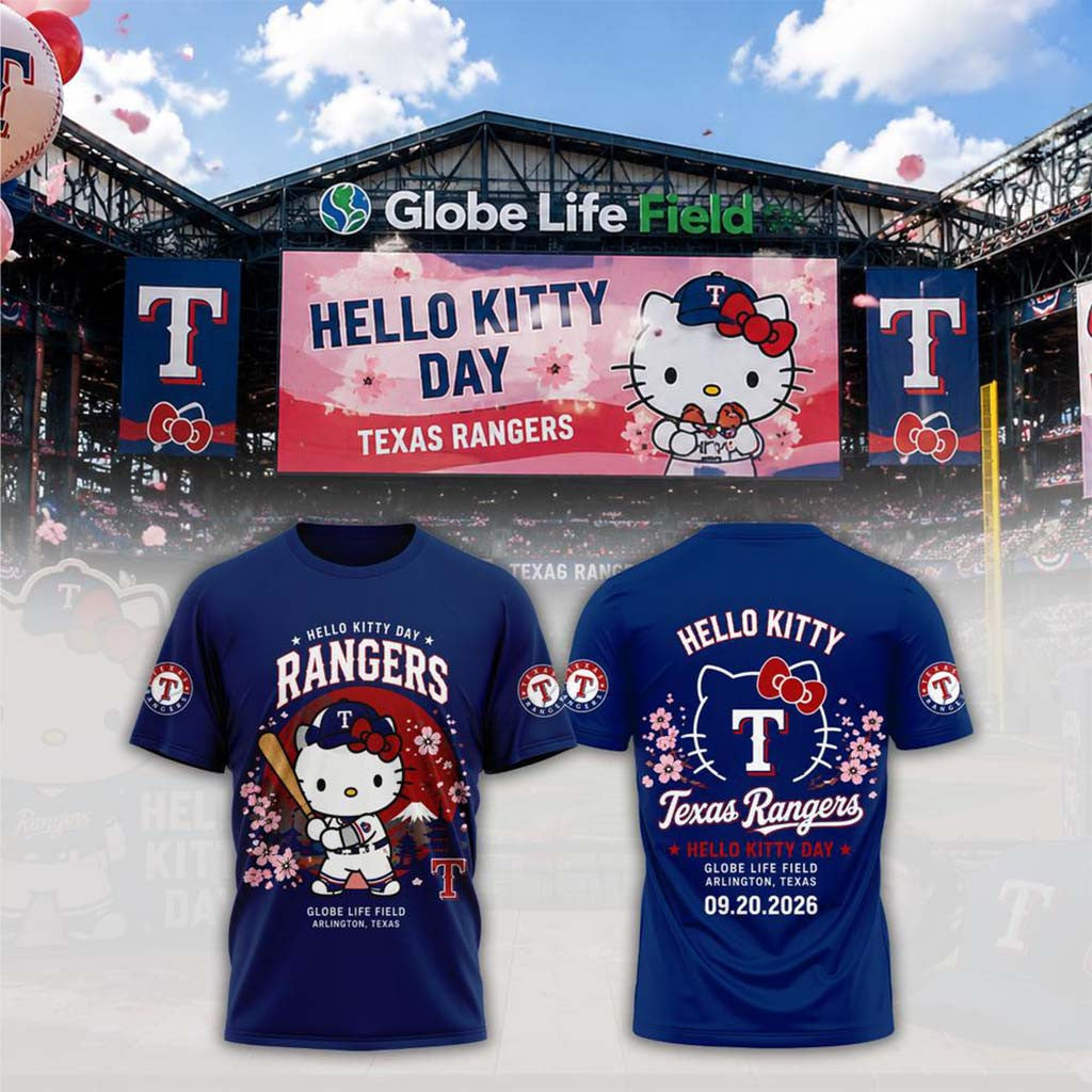Texas Rangers Hello Kitty Day 2026 T-Shirt Texas Baseball Merch Cute Game Day Gifts For Fans - Merchluma