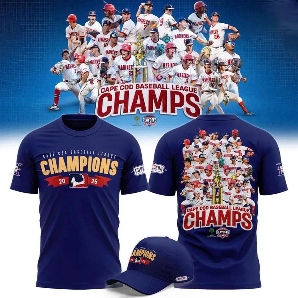 Harwich Mariners Merch 2026 Cape Cod Baseball League Champions T-Shirt Present For Brothers - Merchluma