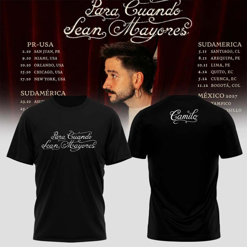 Camilo Para Cuando Sean Mayores World Tour 2026 T-Shirt Black Camilo Merch Gift For Fans - Merchluma