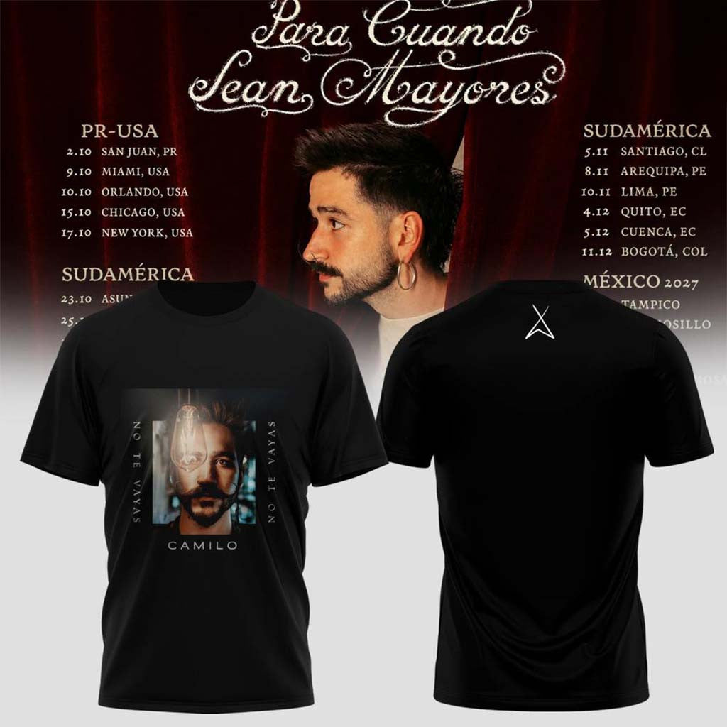 Camilo Para Cuando Sean Mayores World Tour 2026 T-Shirt Camilo Concert Merch Fan Gifts - Merchluma
