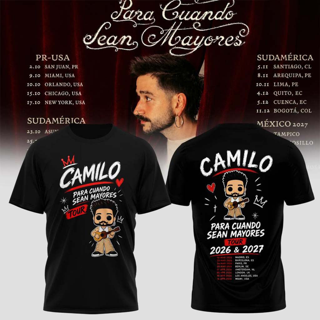 Camilo Para Cuando Sean Mayores World Tour 2026 T-Shirt Camilo Merch Gift For Music Lovers - Merchluma