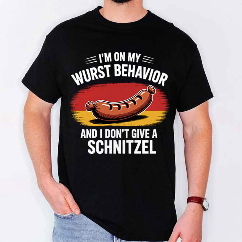 I'm On My Wurst Behavior Shirt Funny German Bratwurst T-Shirt Gifts For BFF - Merchluma