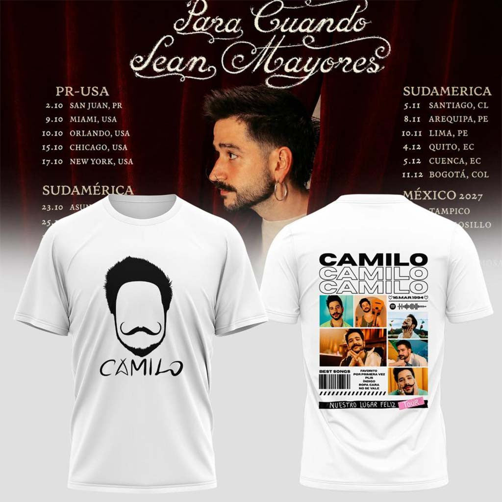 Camilo Para Cuando Sean Mayores World Tour 2026 T-Shirt Camilo Merch Music Gifts For Guys - Merchluma