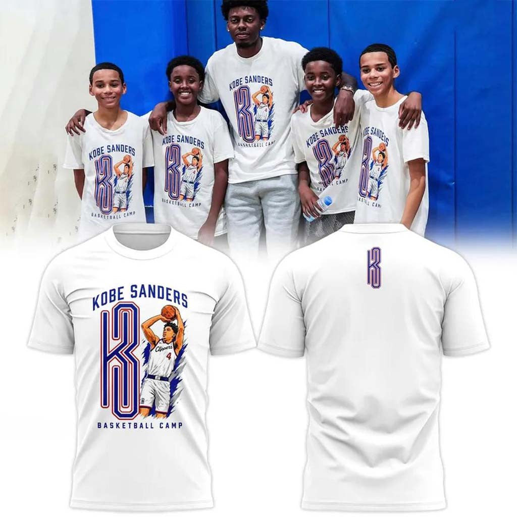 Kobe Sanders 2026 Basketball Camp White T-Shirt Kobe Sanders LA Clippers Merch Fan Gifts - Merchluma