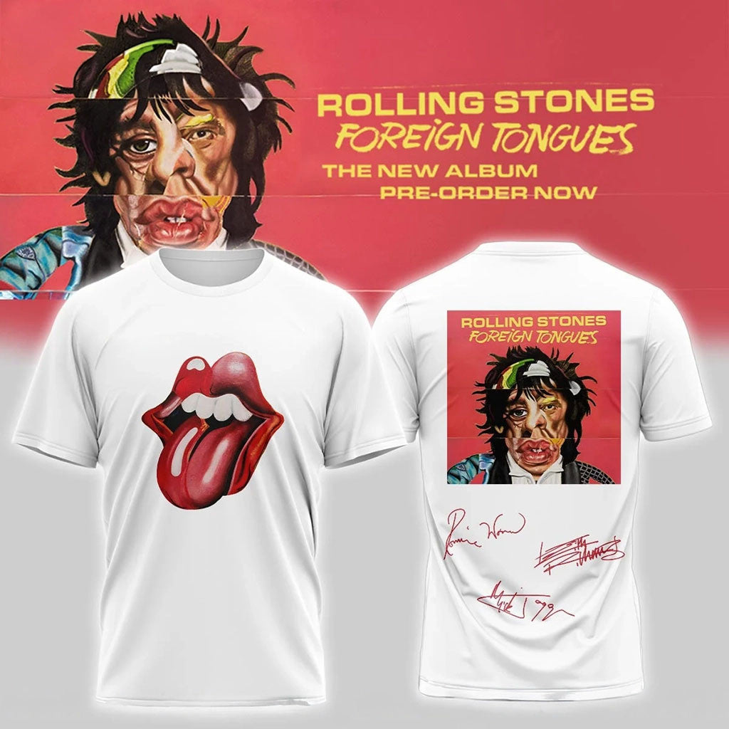 The Rolling Stones Merch 2026 Foreign Tongues Album Signed T-Shirt Gift For Rock Band Fans - Merchluma