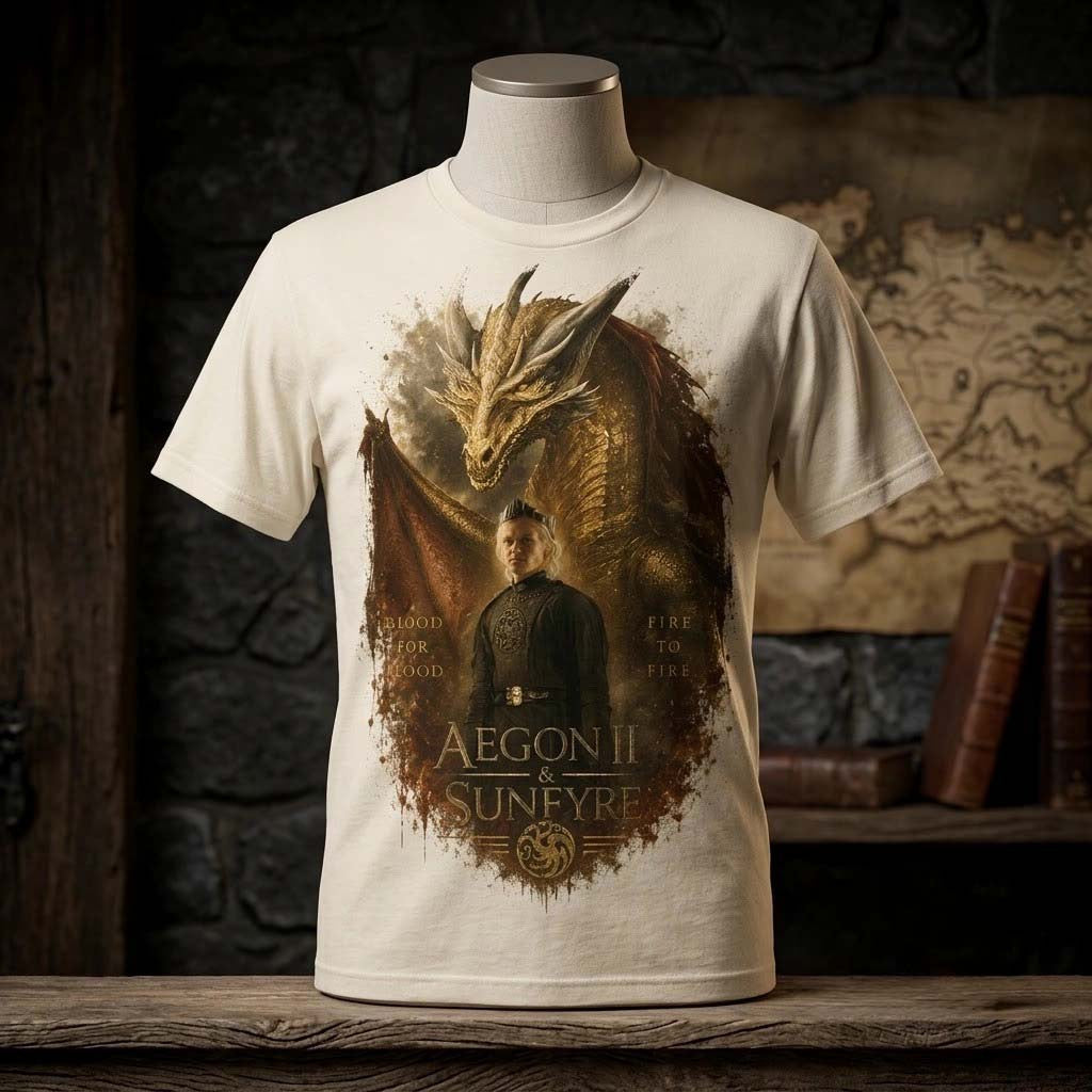 Aegon II And Sunfyre Blood For Blood House Of The Dragon T-Shirt Birthday Gift For Him - Merchluma