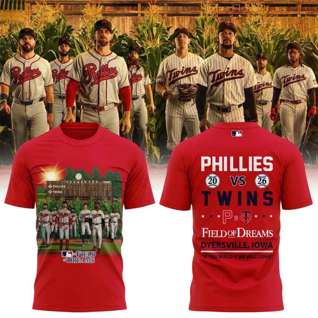 Phillies Vs Twins Merch 2026 Field Of Dreams T-Shirt Cool Gifts For Baseball Lovers - Merchluma