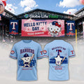 Texas Rangers Hello Kitty Day 2026 Graphic T-Shirt Texas Rangers Merch Cute Game Day Gifts - Merchluma
