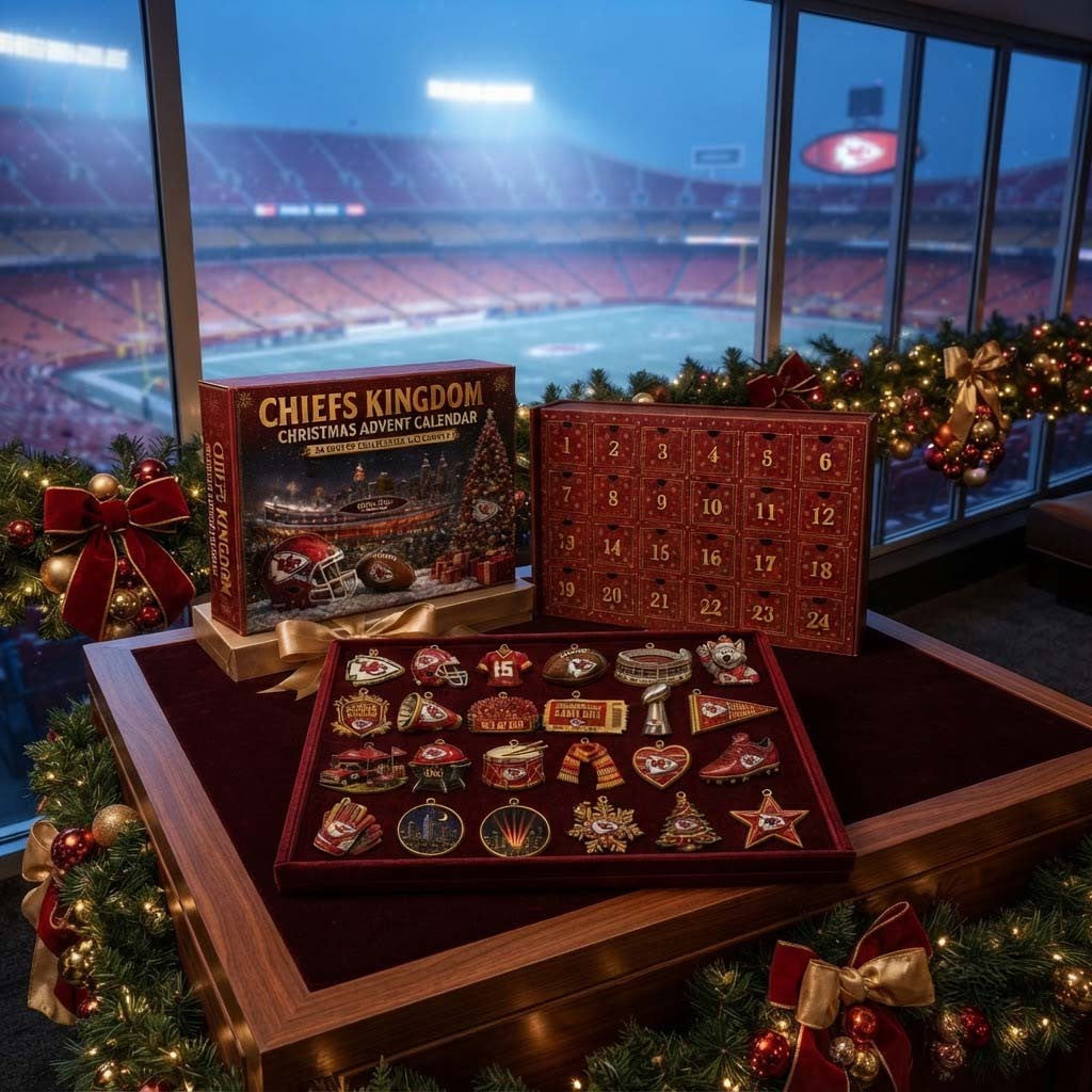 Chiefs Kingdom Football Christmas Advent Calendar Kansas City Chiefs Merch Xmas Gift For Fans - Merchluma