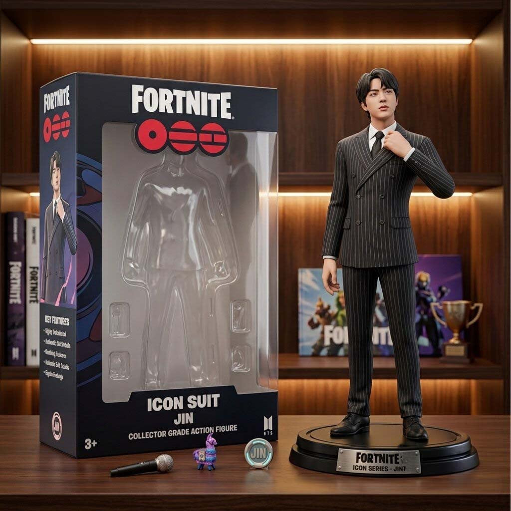 Fortnite x JIN BTS Collector Grade Action Funko Pop JIN BTS Merch Display Room Decor Fan Gifts - Merchluma