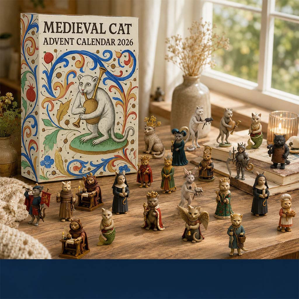 Medieval Cat Advent Calendar Countdown Surprise Box Gift Ideas For Friends - Merchluma