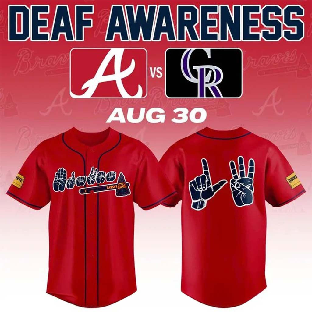 Atlanta Braves Deaf Awareness Night 2026 Special Baseball Jersey Braves Merch Gifts For Fans - Merchluma
