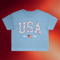 TPUSA Merch 2026 Floral USA Crop Top 4th Of July Outfits Best Gift For Her - Merchluma