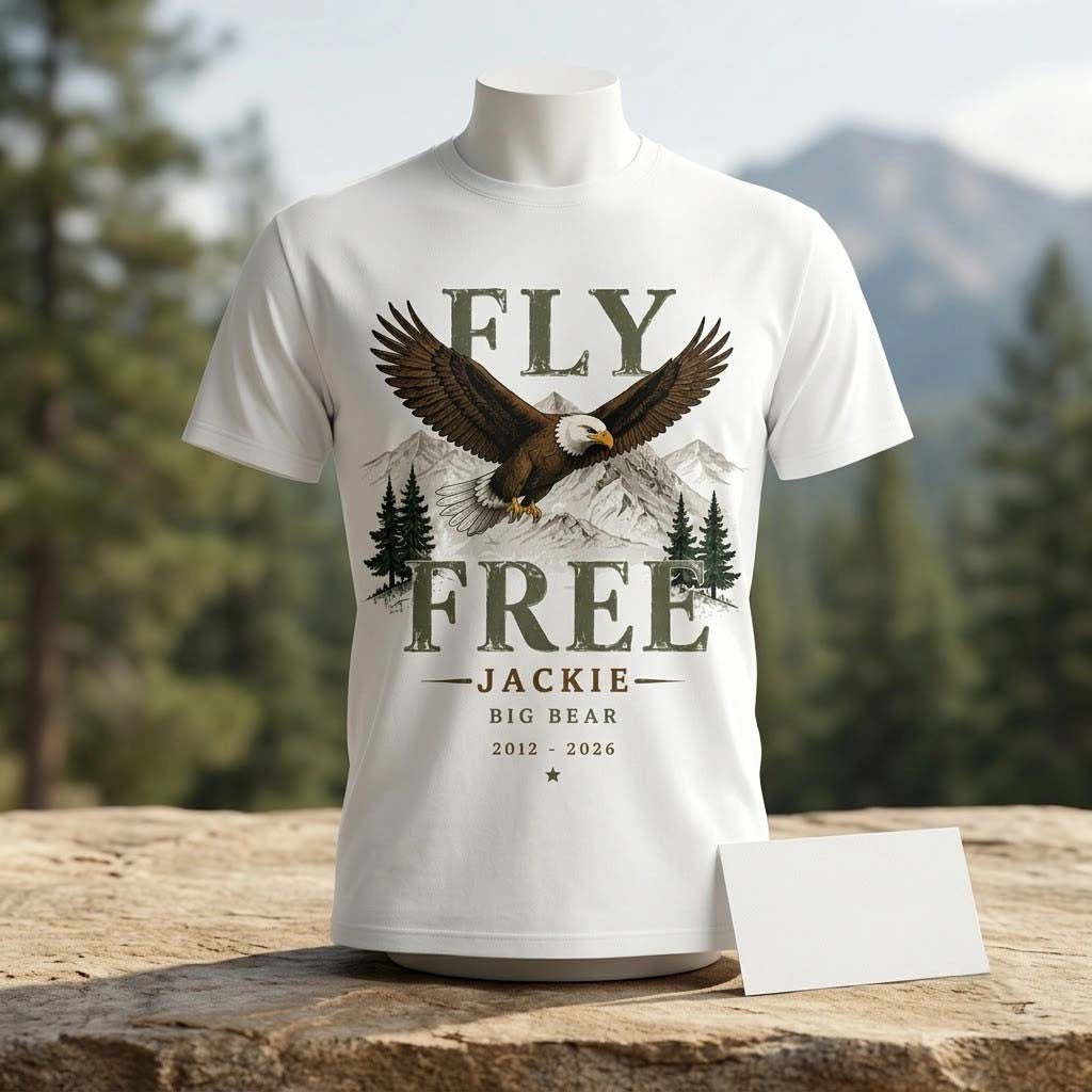 Jackie The Eagle Fly Free Shirt Jackie Memorial T-Shirt Gifts For Dad - Merchluma