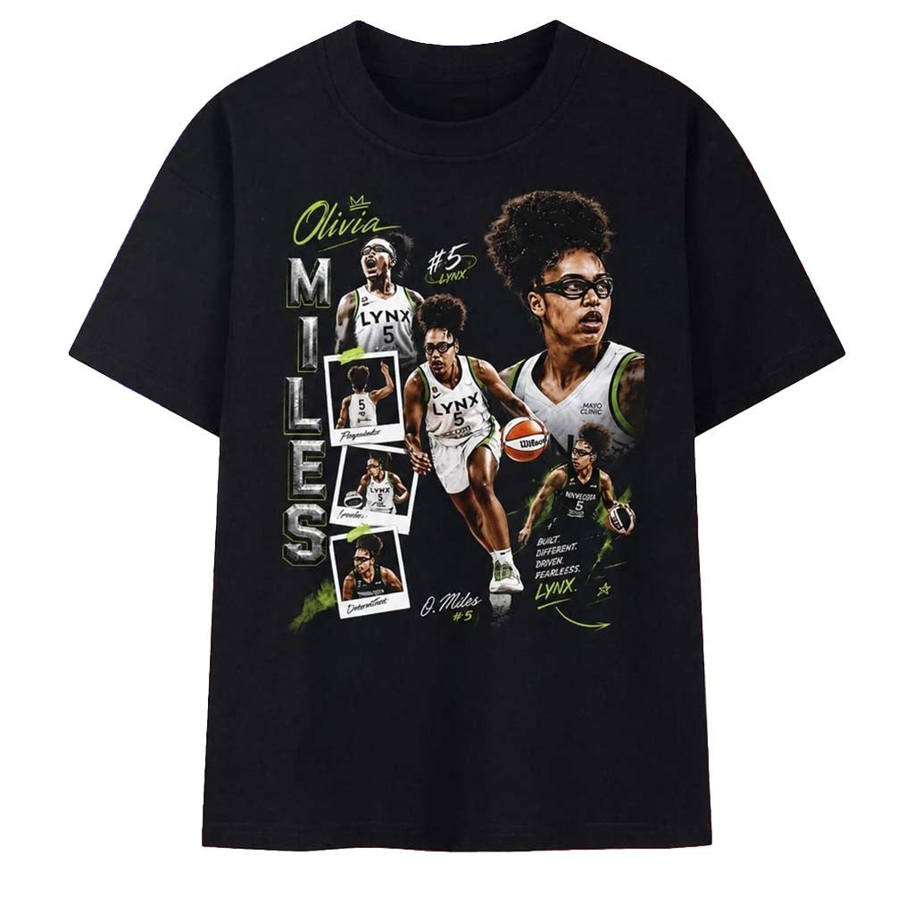 Olivia Miles #5 Minnesota Lynx Built Different Vintage T-Shirt Minnesota Lynx Merch Fan Gifts - Merchluma