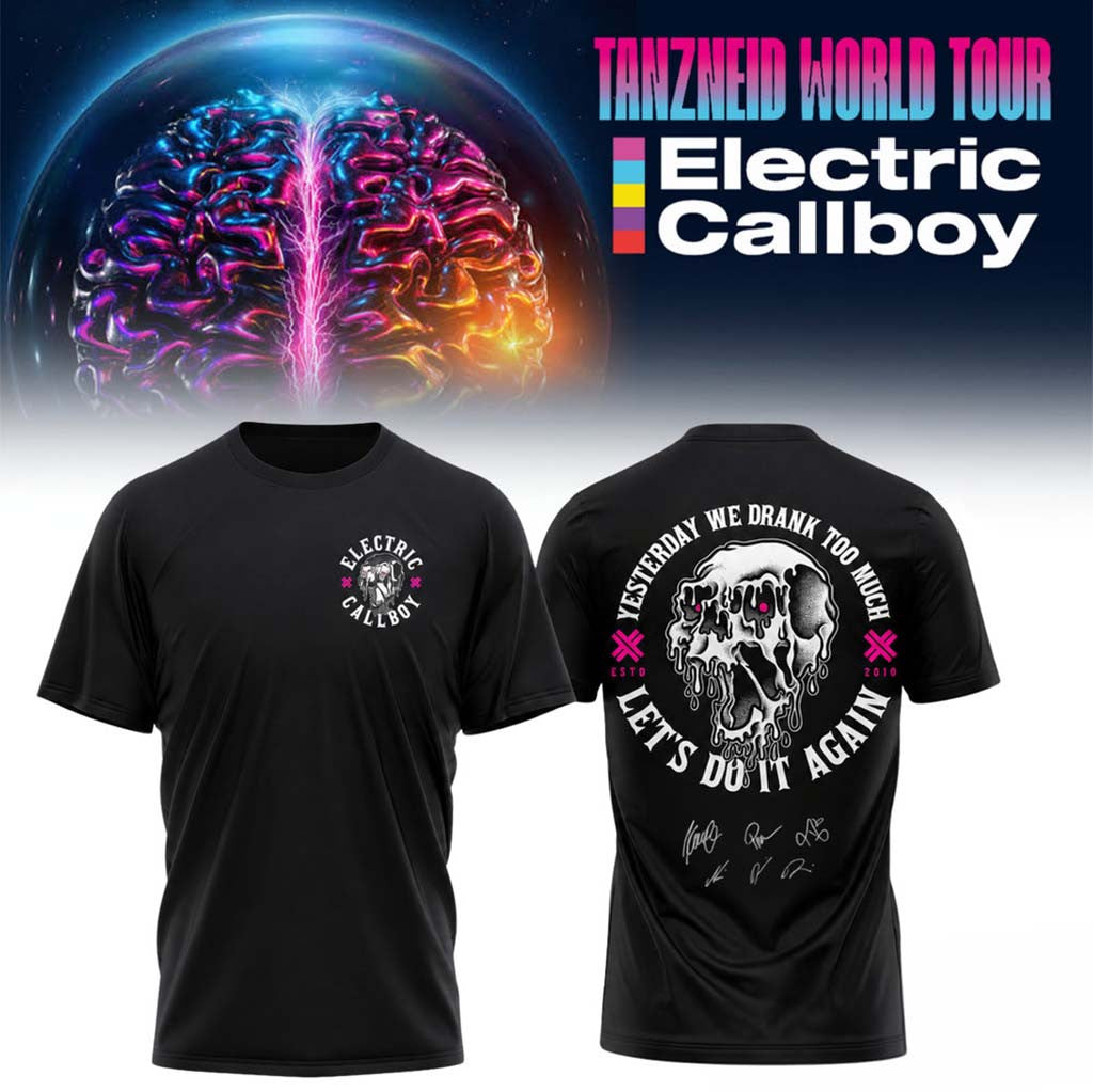 Electric Callboy Merch 2026 Tanzneid World Tour Skull Graphic T-Shirt Music Lovers Gifts - Merchluma