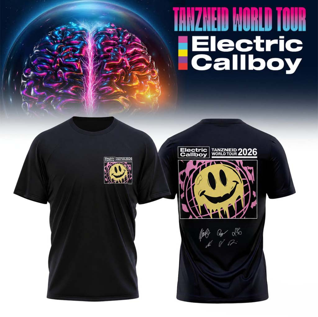 Electric Callboy Merch Tanzneid World Tour Smiley Graphic T-Shirt Gifts For Fans - Merchluma
