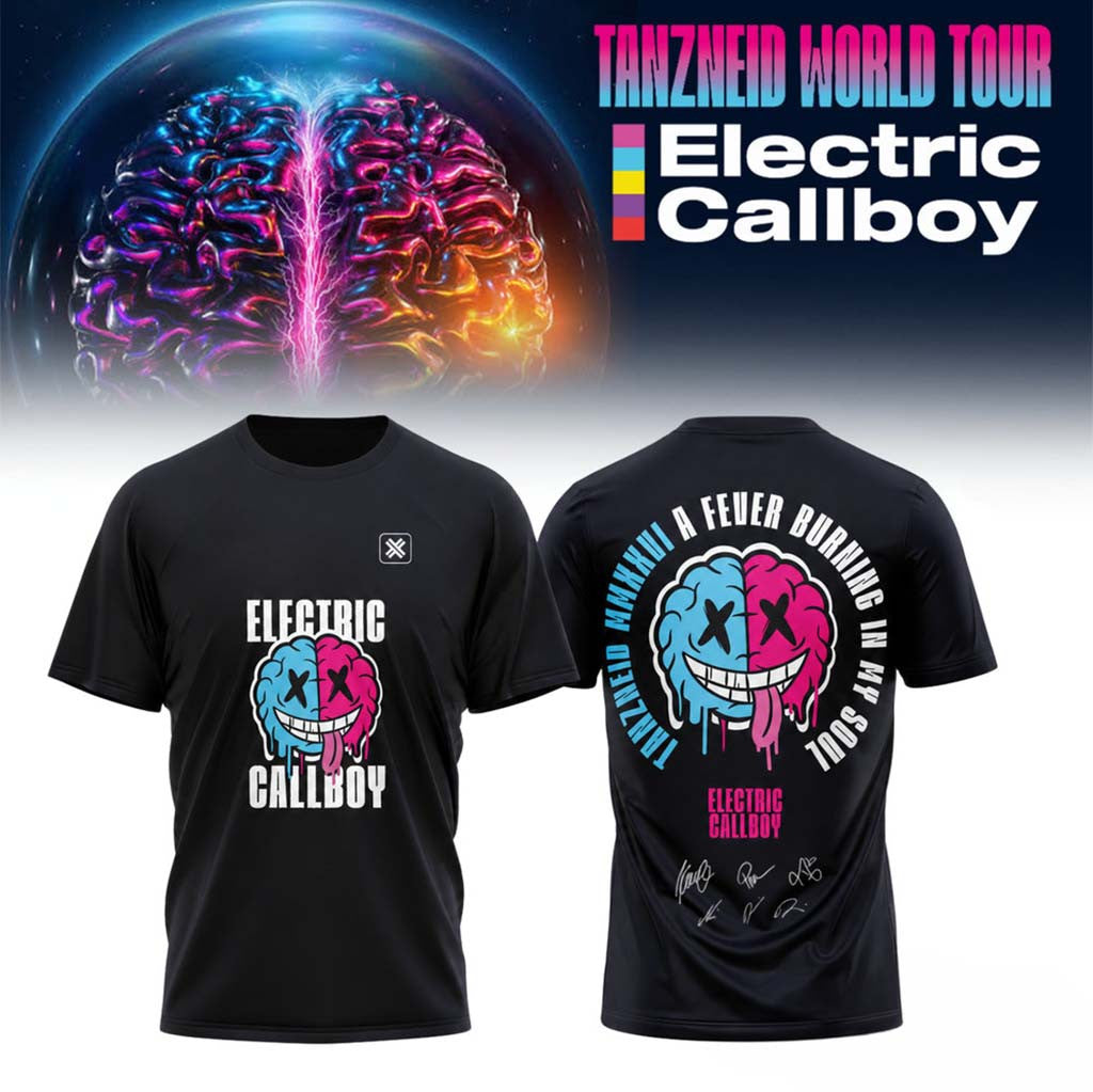 Electric Callboy Tanzneid World Tour Soul Brain Graphic T-Shirt Electric Callboy Merch - Merchluma