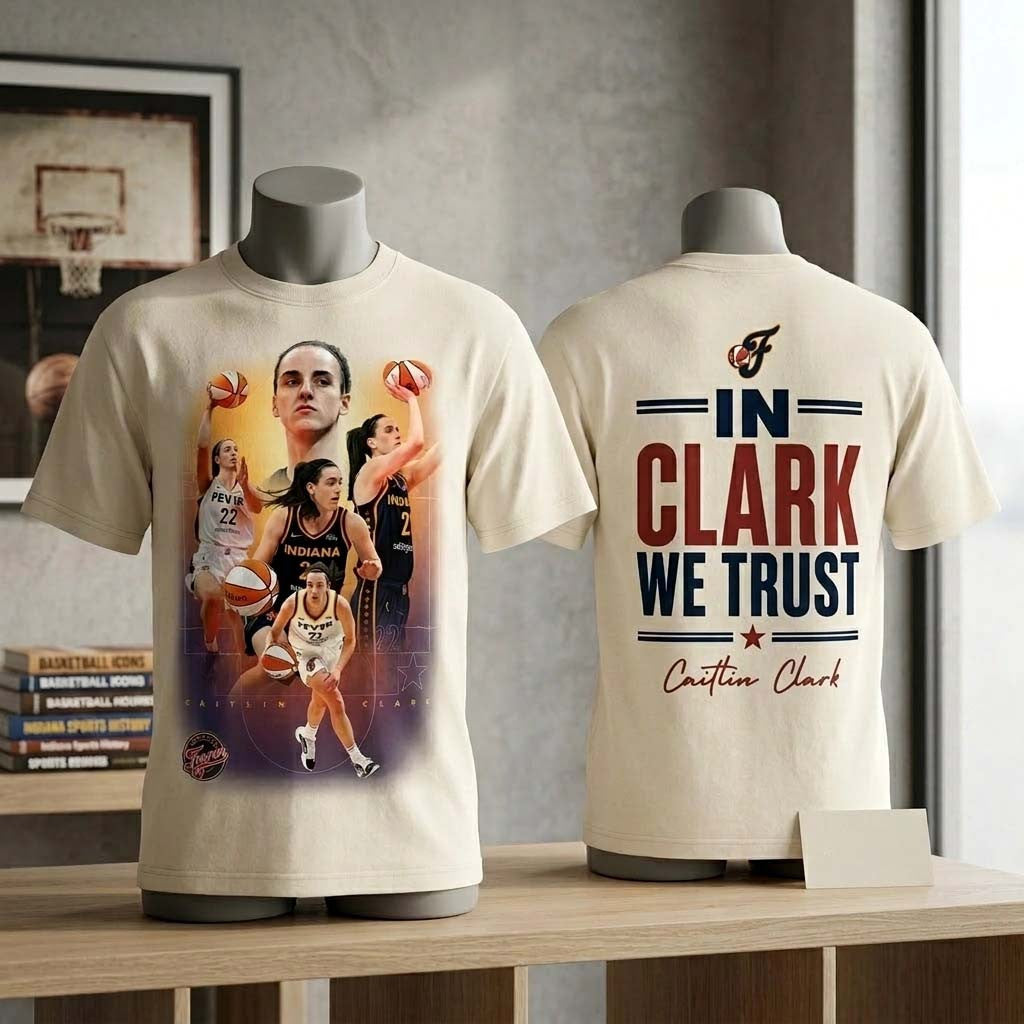 Caitlin Clark In Clark We Trust Indiana Fever T-Shirt Caitlin Clark Merch Gifts For Fans - Merchluma