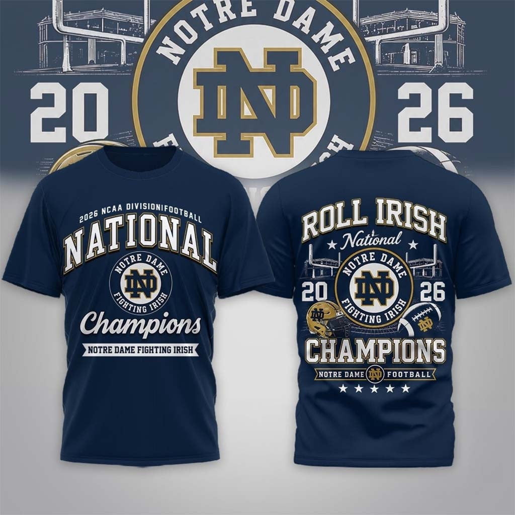 Notre Dame Fighting Irish Road to Glory 2026 Football Champions Shirt Fighting Irish Merch - Merchluma